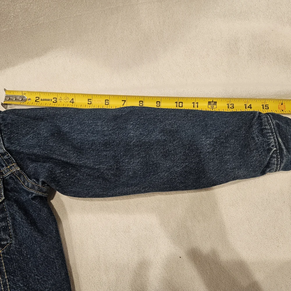 Vintage OshKosh B'gosh Blue Denim Jacket with Red Plaid Lining
